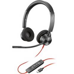 HP Poly Blackwire C3320 Headset otevřená (On Ear) kabelová stereo černá Redukce šumu mikrofonu headset, regulace hlasitosti, Vypnutí zvuku mikrofonu Počítače