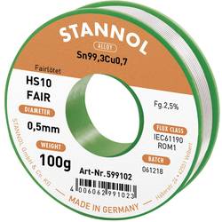 Stannol HS10-Fair pájecí cín cívka Sn99,3Cu0,7 ROM1 100 g 0.5 mm