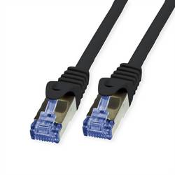 Value 21.99.0720 RJ45 síťové kabely, propojovací kabely CAT 6A S/FTP 20.00 m černá dvoužilový stíněný, bez halogenů, samozhášecí 1 ks