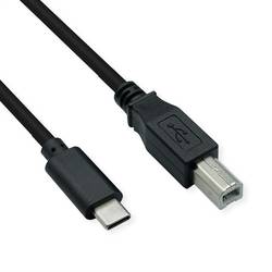 Roline USB kabel USB 2.0 USB-C ® zástrčka, USB-B zástrčka 1.80 m černá stíněný 11.02.8336