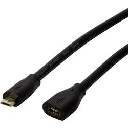 LogiLink USB kabel USB 2.0 USB Micro-B zástrčka, USB Micro-B zásuvka 1.00 m černá CU0121