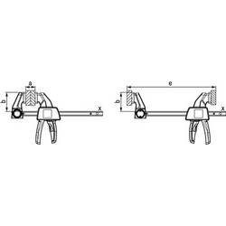 Jednoruční svěrka EZXL 600/90 Bessey EZXL60-9 Rozsah roztažení: 195 - 790 mm Délka vyložení:90 mm