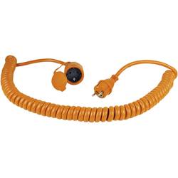 AS Schwabe 70415 napájecí prodlužovací kabel, 16 A, oranžová, černá, 5.00 m, spirálový kabel