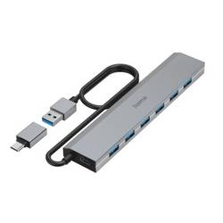 Hama 7 portů USB 3.0 hub s konektorem USB C šedá