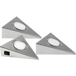 Heitronic GENUA LED svítidlo zápustné sada 3 ks LED pevně vestavěné LED 6 W teplá bílá nerezová ocel