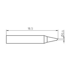 Weller RTM 004 B pájecí hrot zkosený Velikost hrotů 0.4 mm Délka hrotů 18.5 mm Obsah 1 ks