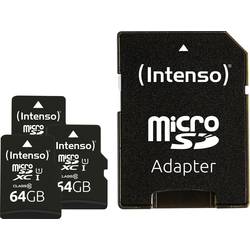 Intenso Premium 3er Pack (3 x 64 GB) paměťová karta microSDXC 64 GB Class 10 UHS-I vč. SD adaptéru
