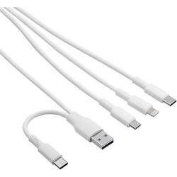 Akyga USB kabel USB-C ® zástrčka, USB-A zástrčka, Apple Lightning konektor, USB Micro-B zástrčka 1.20 m bílá AK-USB-52