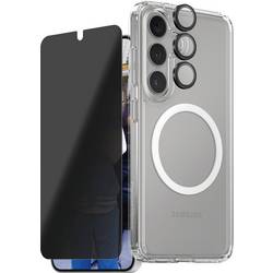 PanzerGlass CARE Flagship 3-in-1 Pouzdro + sada ochranného skla Samsung Galaxy S25 transparentní, černá 1552552, odolné vůči nárazům CRRCHPUG38388