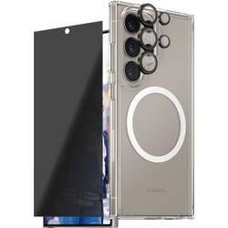 PanzerGlass CARE Flagship 3-in-1 Pouzdro + sada ochranného skla Samsung Galaxy S25 Ultra transparentní, černá 1552552, odolné vůči nárazům CRRCHPUG38488