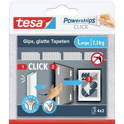 tesa Powerstrips CLICK Velké, 4x 2 kusy (d x š) 85 mm x 20 mm Množství: 4 pár