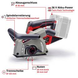 Einhell Professional Power X-Change TP-MA 36/30 Li BL - Solo 4350800 Akumulátorová drážkovací fréza do zdiva 125 mm, bez akumulátoru, bez nabíječky, taška, vč.