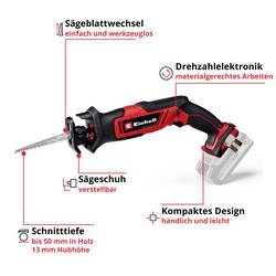 Einhell TE-AP 18/13 Li - Solo akumulátorový univerzální řezák, bez akumulátoru, bez nabíječky, vč. příslušenství, 18 V, 4326315