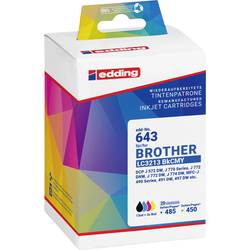 Edding Ink náhradní Brother LC3213BKCMY kompatibilní kombinované balení černá, azurová, purppurová, žlutá EDD-643 18-643