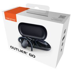 Creative Outlier GO TWS Headset otevřená (On Ear) Bluetooth® stereo černá odolné vůči potu, voděodolná, Indikátor nabití, vč. nabíjecí a dokovací stanice