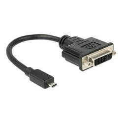 Delock 65563 HDMI / DVI adaptér [1x micro HDMI zástrčka D - 1x DVI zásuvka 24+5pólová] černá 20.00 cm