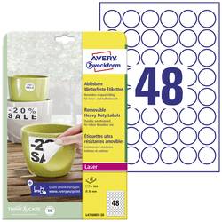 Avery-Zweckform L4716REV-20 Ø 30 mm fólie bílá 960 ks přemístitelné Fóliové etikety