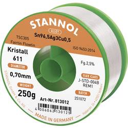 Stannol Kristall 611 Fairtin bezolovnatý pájecí cín bez olova Sn99,3Cu0,7 REM1 250 g 0.7 mm