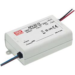 MW Mean Well APV-25-12 napájecí zdroj pro LED konstantní napětí 25 W 0 - 2.1 A 12 V/DC bez možnosti stmívání, ochrana proti přepětí 1 ks