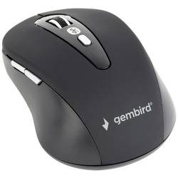 Gembird neu optická myš, přenos Bluetooth®, 6 tlačítko, 800 dpi, 1600 dpi, černá
