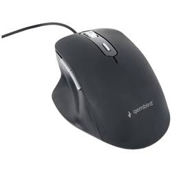 Gembird neu optická myš, přenos kabelový, 6 tlačítko, 1200 dpi, 1800 dpi, 2400 dpi, 3600 dpi, černá