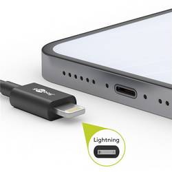 Goobay Nabíjecí kabel USB USB 2.0 Apple Lightning konektor, USB-C ® zástrčka 1 m bílá fóliové stínění, PVC plášť, s USB, kulatý 39446