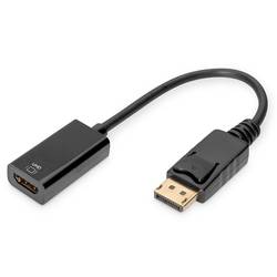 Digitus AK-340415-002-S DisplayPort / HDMI adaptér [1x zástrčka DisplayPort - 1x HDMI zásuvka] černá 4K UHD, dvoužilový stíněný, zablokovatelný 20.00 cm