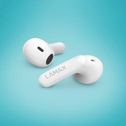 Lamax Tones1 Headset do uší (In Ear) Bluetooth® stereo bílá Indikátor nabití, Nabíjecí pouzdro, regulace hlasitosti, odolné vůči potu, dotykové ovládání,