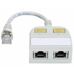 Telegärtner RJ45 síťový Y adaptér CAT 5e [2x RJ45 zásuvka - 1x RJ45 zástrčka] 15.00 cm bílá