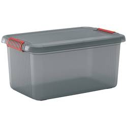 KIS 237047 Úložný box, K Latch, stohovatelné, (š x v x h) 590 x 280 x 390 mm, kouřová šedá, průsvitná, 1 ks