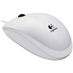 Logitech B100 optická drátová myš, USB, 3 tlačítko, 800 dpi, bílá