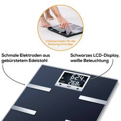 Beurer BF 720 BT váha s diagnostikou tělesných parametrů 74938 digitální Max. váživost=180 kg černá