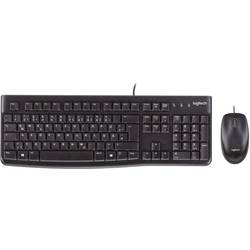 Logitech MK120 USB sada klávesnice a myše odolné proti stříkající vodě US anglická, QWERTY černá