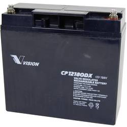 Vision Akkus CP12180DX CP12180DX olověný akumulátor 12 V 18 Ah olověný se skelným rounem (š x v x h) 181 x 167 x 77 mm šroubované M5 bezúdržbové, odolné proti