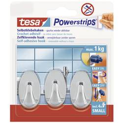 tesa POWERSTRIPS® Lepicí háček Small Oval chrom Množství: 3 ks