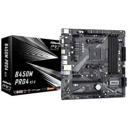 ASRock B450M Pro4 R2.0 Základní deska Socket (PC) AMD AM4 Tvarový faktor Micro-ATX Čipová sada základní desky AMD® B450