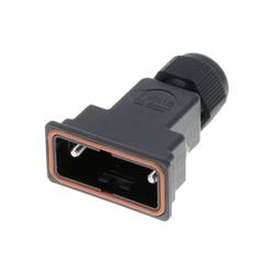 Molex 1727040105 FCT Plastic Backshell for D-Sub Connector, Black, Shell Size 1, Straight Cable Outlet, IP67 Waterproof, with Locking Screws