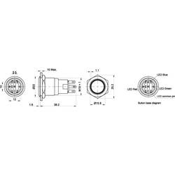 TRU COMPONENTS TC-LAS1-AGQ-11ZE/42RGB/, TC-7494632 tlačítkový spínač antivandal, 19 mm, 250 V/AC, 3 A, 1 ks