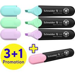 Schneider Schreibgeräte zvýrazňovač textu Textmarker Job pastel 4er Etui sortiert, 3+1 Aktion 115074 4 ks