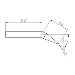 Weller RTP 001 C X pájecí hrot konický, zahnutý Velikost hrotů 0.1 mm Délka hrotů 21.3 mm Obsah 1 ks