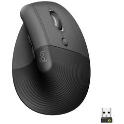 Logitech Lift Vertical Ergonomic Mouse optická ergonomická myš, přenos Bluetooth®, bezdrátový, 6 tlačítko, 4000 dpi, grafitová
