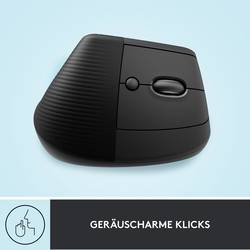 Logitech Lift Vertical Ergonomic Mouse optická ergonomická myš, přenos Bluetooth®, bezdrátový, 6 tlačítko, 4000 dpi, grafitová