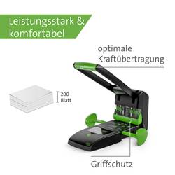 Novus Office 025-0651 bloková děrovačka 60-B2200RENEW černá/zelená max. formát nastavení: DIN A4 200 listů (80 g/m²)