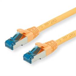 Value 21.99.1937 RJ45 síťové kabely, propojovací kabely CAT 6A S/FTP 10.00 m žlutá dvoužilový stíněný, bez halogenů, samozhášecí 1 ks