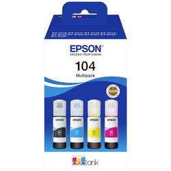Epson Ink refill 104 EcoTank Multipack originál kombinované balení černá, azurová, žlutá, purppurová C13T00P640