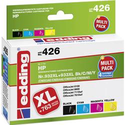Edding Ink náhradní HP 932XL, 933XL kompatibilní kombinované balení černá, azurová, purppurová, žlutá 18-426