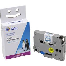 páska do štítkovače G&G BB-B-G-233 kompatibilní náhradní Brother TZe-233 Barva pásky: bílá Barva písma: modrá 12 mm 8 m