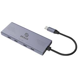 Akasa AK-CBCA32-18BK USB Hub 4 porty USB-A USB 3.2 Gen2 10 GBit/s s konektorem USB C hliník (eloxovaný) 10Gbps USB Type-C 4 Port Hub