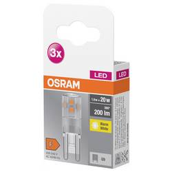 OSRAM HOMELIGHTING 4058075450042 LED Energetická třída (EEK2021) F (A - G) G9 válcový tvar 1.9 W = 20 W teplá bílá (Ø x v) 14 mm x 43 mm 3 ks
