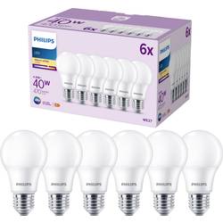 Philips LED 9290035402 LED Energetická třída (EEK2021) F (A - G) E27 klasická žárovka 4.9 W = 40 W teplá bílá (Ø x d) 60 mm x 107 mm 6 ks